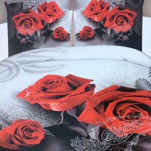 Numbero plus 3D povlečení - červené růže s ornamenty 1