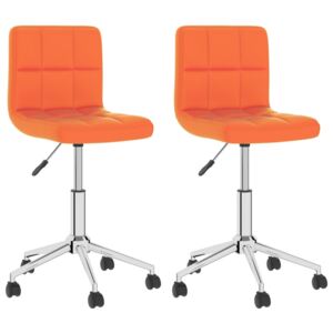 Otočné jídelní židle 2 ks oranžové umělá kůže