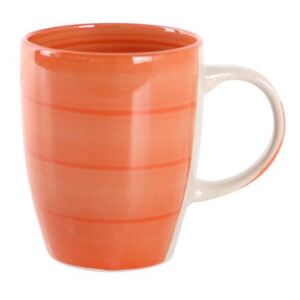 Hrnek s proužky keramika, objem 240 ml, oranžový