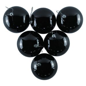 Plastová koule, prům. 10 cm, černá, 6 x lesklá