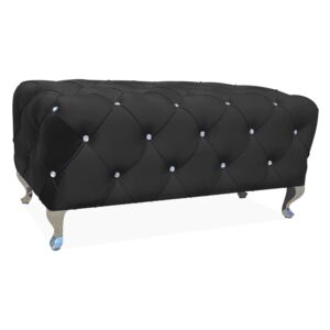 Taburet / Lavice HESTIA velvet černý BLUVEL 28/ stříbrný