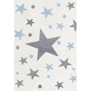 LIVONE Dětský koberec STARS krémová/modrá Varianta: 80x150 cm