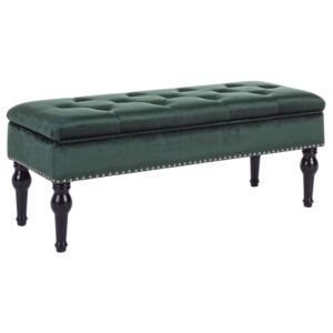 Zelená sametová lavice Bizzotto Bernard 108,5 cm