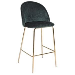 Zelená sametová barová židle Bizzotto Carry 105 cm