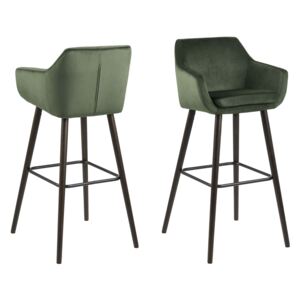 Designová barová židle Almond lesnická zelená - otevřené balení