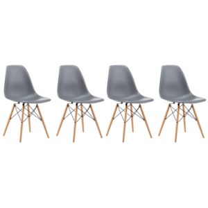 Bestent Sada tmavě šedých židlí skandinávský styl CLASSIC 3 + 1 ZDARMA!