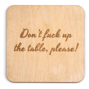 Set dřevěných podložek na stůl 4 ks - Don't f*ck up the table, Barva: Bříza