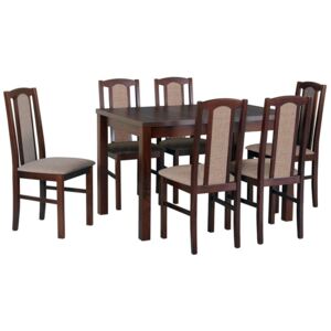 Rozkládací stůl se 6 židlemi AL11, Barva dřeva: olše, Potah: Inari 22