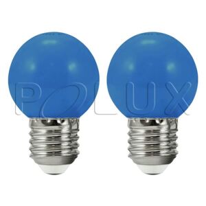 2x náhradní LED žárovka do světelného řetězu KANATA, E27, G45, 0,5W, modré světlo