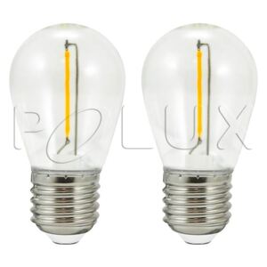 2x náhradní filamentová LED žárovka do světelného řetězu KANATA, E27, S14, 0,5W, 2200K, 80lm, čirá