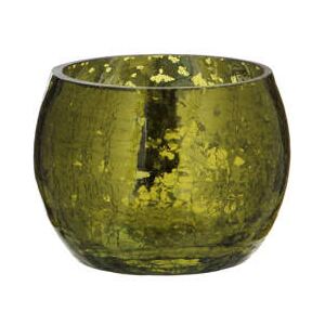 Svícen na čajovku sklo zelená 8,5cm