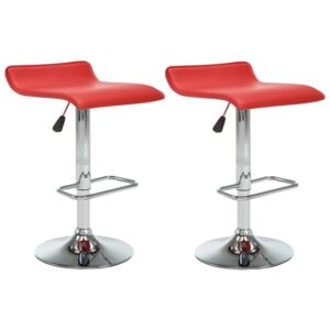 Barové stoličky z umělé kůže 2 ks | červené