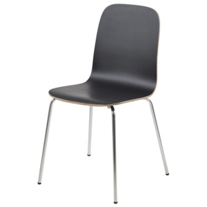 Dřevěná jídelní židle lakovaná černým matným lakem na kovové konstrukci SET 4 ks DO137