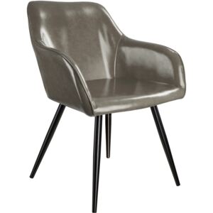 Tectake 403679 židle z umělé kůže marilyn - tmavě šedá-černá