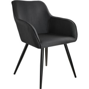 Tectake 403671 židle marilyn v lněném vzhledu - černá