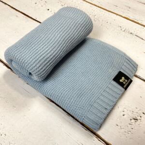 Mimoušek pletená deka 100% bavlna modrá