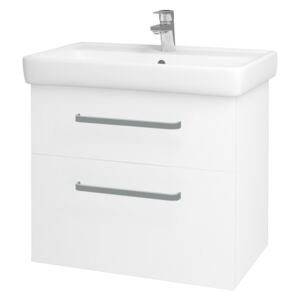 Dřevojas - Koupelnová skříň Q MAX SZZ2 70 - N01 Bílá lesk / Úchytka T01 / M01 Bílá mat (198435A)