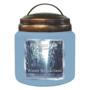 Chestnut Hill - vonná svíčka Winter Wonderland 454g (Vonná svíčka ve skle s dvěma knoty a s vánoční vůní cedru, eukalyptu a máty.)