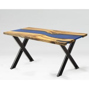 Stůl River-X ořech epoxy kovová s práškovým matným lakem olej stoly jídelní stůl