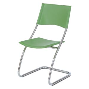 Autronic - Židle chrom / zelená koženka - B161 GRN