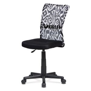 Autronic - Kancelářská židle, černá mesh, plastový kříž, síťovina motiv - KA-2325 BKW