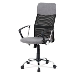 Autronic - Kancelářská židle, šedá látka, černá MESH, houpací mech, kříž kovový - KA-V204 GREY