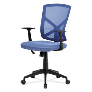 Autronic - Kancelářská židle, modrá MESH+síťovina, plastový kříž, houpací mechanismus - KA-H102 BLUE