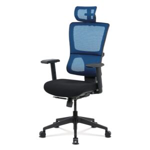 Autronic - Kancelářská židle, černá látka+modrá síťovina, synchronní mech., plastový kříž - KA-M04 BLUE