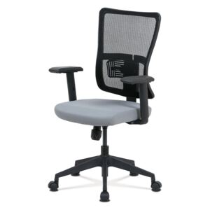 Autronic - Kancelářská židle, šedá látka+černá síťovina, houpací mech., plastový kříž - KA-M02 GREY