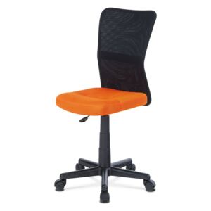 Autronic - Kancelářská židle, oranžová mesh, plastový kříž, síťovina černá - KA-2325 ORA