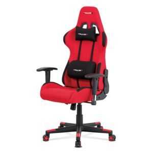 Autronic - Kancelářská židle, červená látka, houpací mech., plastový kříž - KA-F05 RED