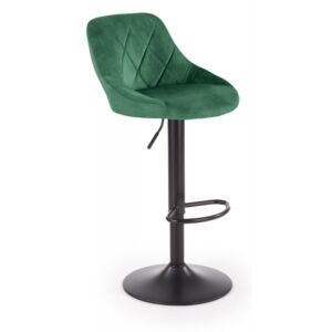 Barová židle H101 samet / kov Tmavě zelená