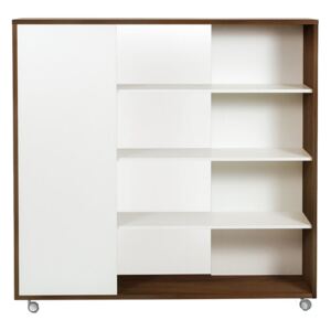 Bílá dřevěná knihovna Woodman Adala II. 148 cm