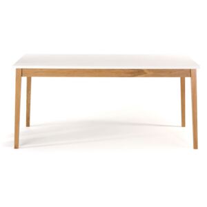 Bílý dubový jídelní stůl Woodman Blanco 165x90 cm