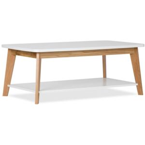 Bílý dubový konferenční stolek Woodman Kensal Nordic 115x65 cm