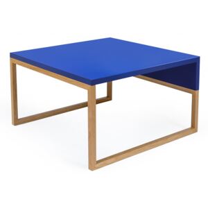 Modrý dřevěný konferenční stolek Woodman Cubis 60x50 cm