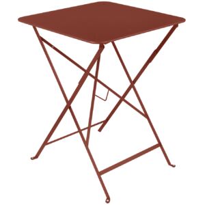 Okrově červený kovový skládací stůl Fermob Bistro 57 x 57 cm