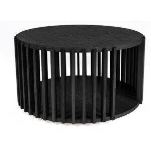 Černý dubový kulatý konferenční stolek Woodman Drum I. 83 cm
