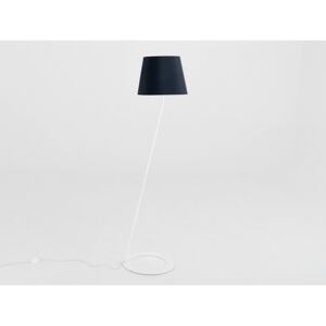 Nordic Design Bílá kovová stojací lampa Shadow s černým stínidlem