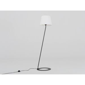 Nordic Design Černá kovová stojací lampa Shadow s bílým stínidlem