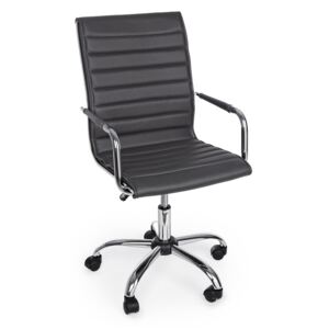 Tmavě šedá kožená kancelářská židle Bizzotto Perth