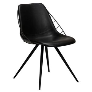 DAN-FORM Černá kožená jídelní židle DanForm Sway
