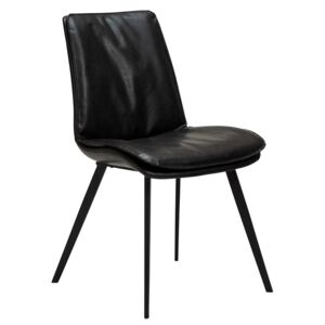 DAN-FORM Černá kožená jídelní židle DanForm Fierce