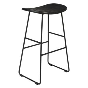 White Label Living Černá dřevěná barová židle WLL TANGLE 65 cm