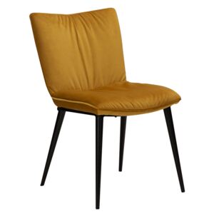 DAN-FORM Žlutá sametová jídelní židle DanForm Join