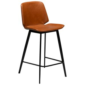 DAN-FORM Hnědá kožená barová židle DanForm Swing 94 cm