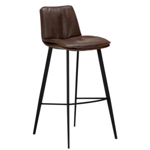 DAN-FORM Tmavě hnědá kožená barová židle DanForm Fierce 103 cm