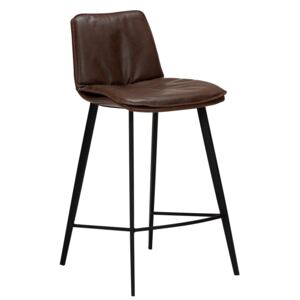 DAN-FORM Tmavě hnědá kožená barová židle DanForm Fierce 93 cm