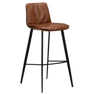 DAN-FORM Hnědá kožená barová židle DanForm Fierce 103 cm