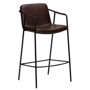 DAN-FORM Tmavě hnědá kožená barová židle DanForm Boto 95 cm